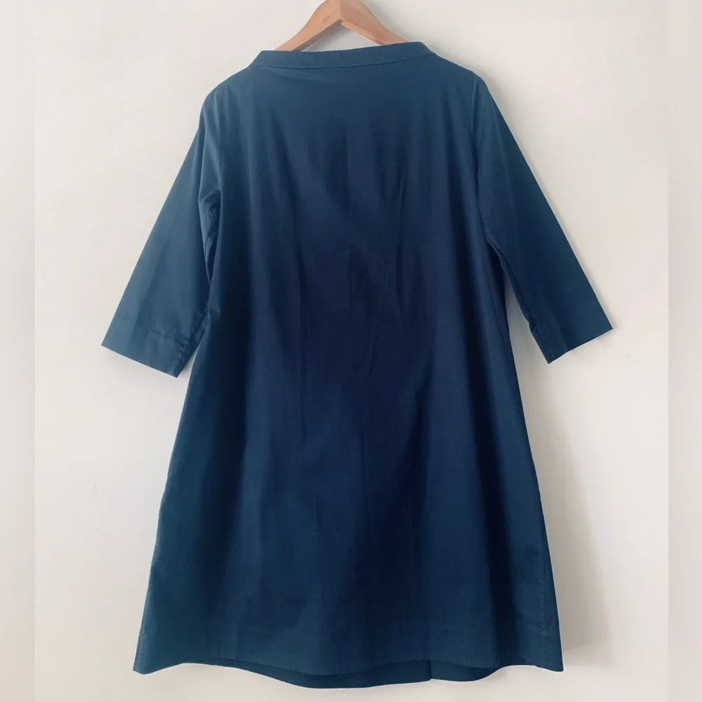 COS Women's Navy Blue Stand Up Collar Shift Dress Size 6 Quiet Luxury Office